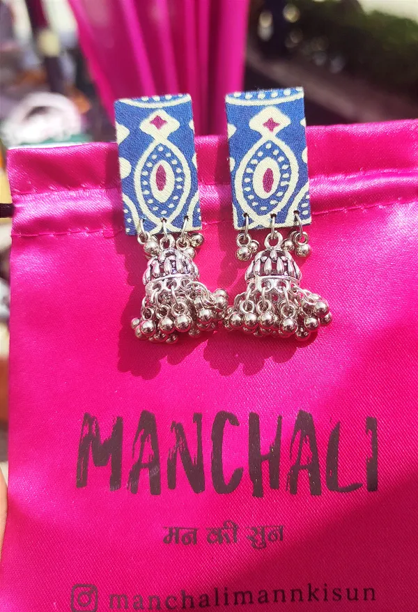 Multicolor_Handmade_Block_Print_Earrings_With_Jhumka_For_Women
