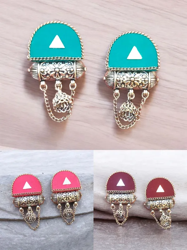 Multicolor_Handmade_Hand_Crafted_Earrings_For_Woman_And_Girls_(Pack_Of_3)