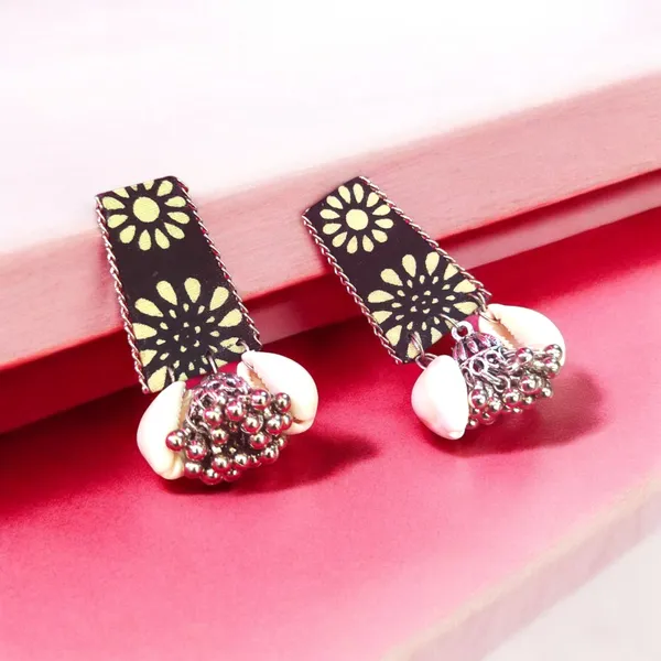 Brown_Fabric_Handmade_Danglers_With_Jhumka_For_Women