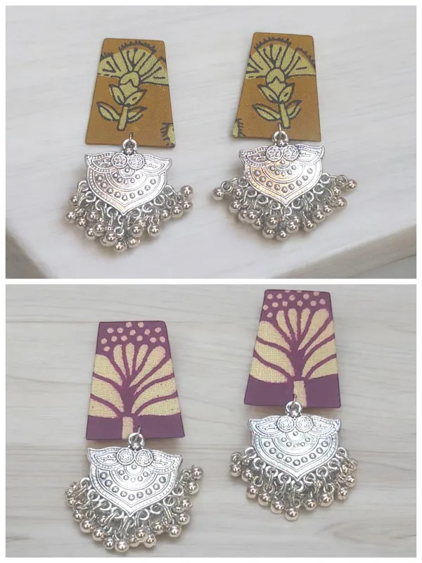 Flower_Print_Fabric_Handmade_Danglers_Combo_Earrings_For_Women_(Pack_Of_2)