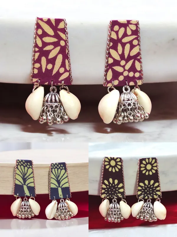 Multicolor_Handmade_Hand_Crafted_Earrings_For_Woman_And_Girls_(Pack_Of_3)