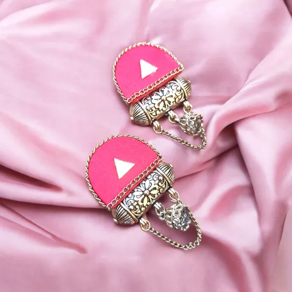 Magenta_Fabric_Handmade_Jhumka