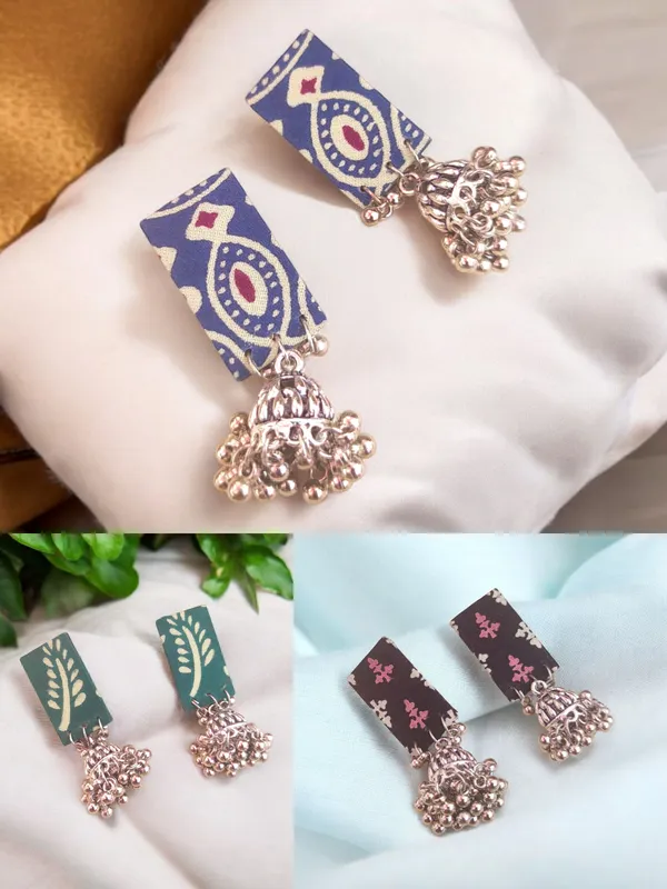 Multicolor_Handmade_Hand_Crafted_Earrings_For_Woman_And_Girls_(Pack_Of_3)