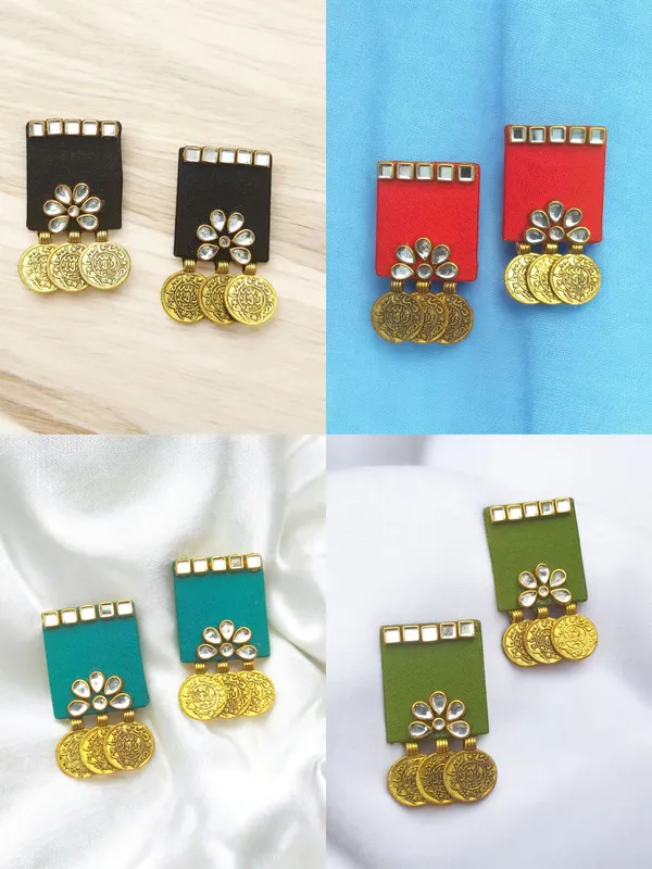 Multicolor_Handmade_Hand_Crafted_Earrings_For_Woman_And_Girls_(Pack_Of_4)