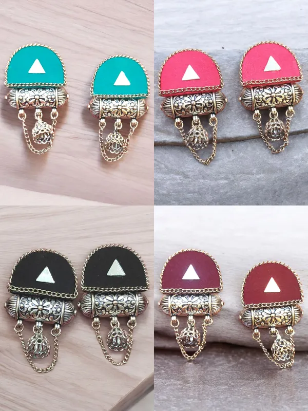 Multicolor_Handmade_Hand_Crafted_Earrings_For_Woman_And_Girls_(Pack_Of_4)