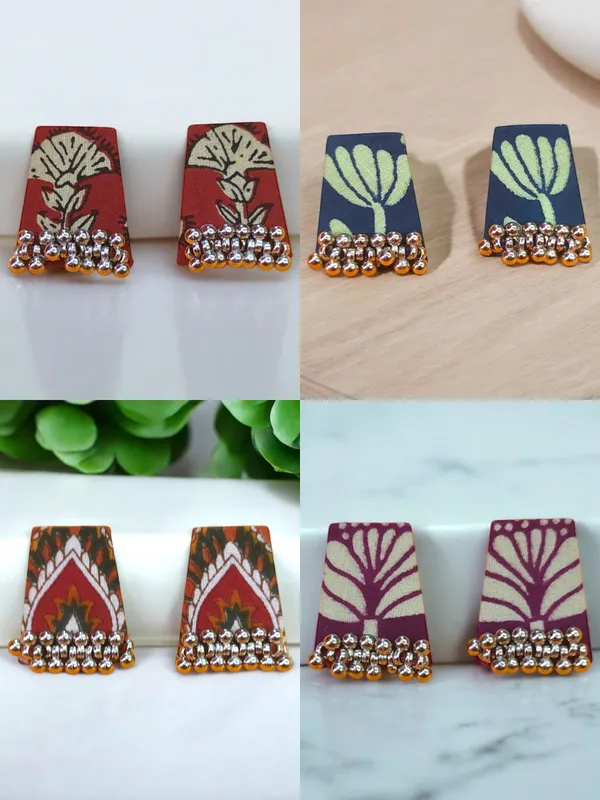 Multicolor_Handmade_Hand_Crafted_Earrings_For_Woman_And_Girls_(Pack_Of_4)