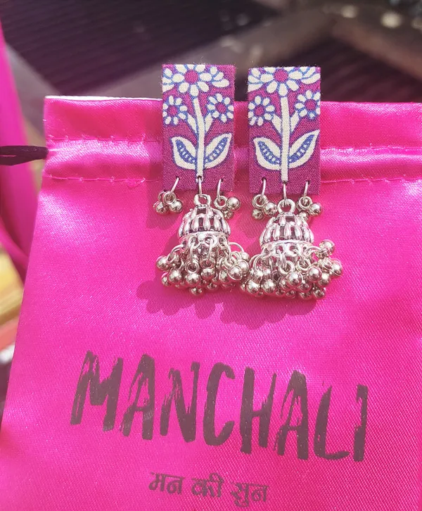Handmade_Flower_Print_Earrings_With_Jhumka_For_Women