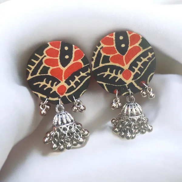 Flower_Print_Fabric_Handmade_Combo_Earrings_With_Jhumka_For_Women_(Pack_Of_2)