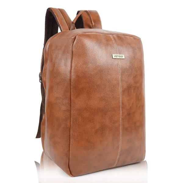 Tan_Vegan_Leather_Laptop_Backpack,_Anti-Theft_Travel_Backpack,_Business_School_Bookbag_For_Men_&_Women_Fit_15.6_Inches_Laptop