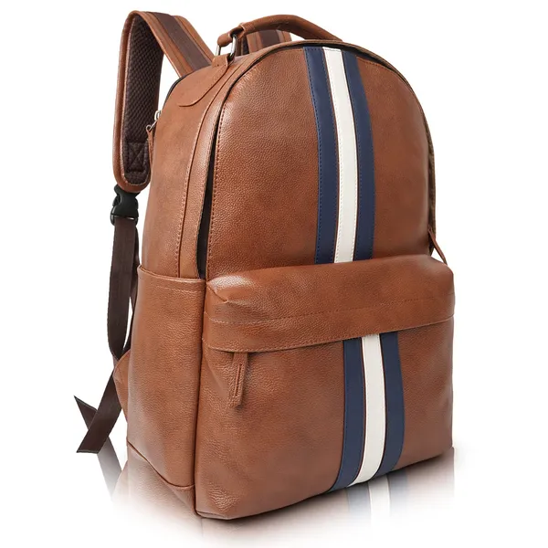 Tan_Synthetic_Leather_30_Litre_Casual_15.6_Inch_Laptop_Shoulder_Business_Travel_Backpack_For_Unisex