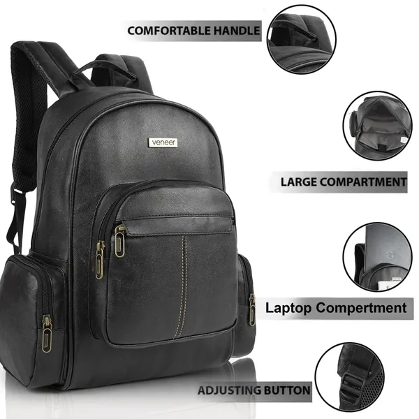 Black_Synthetic_Vegan_Leather_22L_Casual_Laptop_Trendy_Travel_Shoulder_Mini_School|Office|College_Daytrip_Backpack_For_Unisex