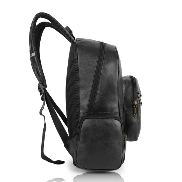 Black_Synthetic_Vegan_Leather_22L_Casual_Laptop_Trendy_Travel_Shoulder_Mini_School|Office|College_Daytrip_Backpack_For_Unisex