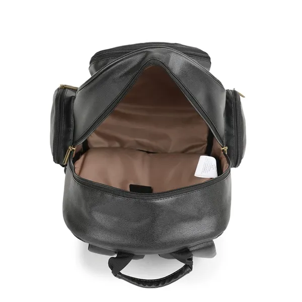Black_Synthetic_Vegan_Leather_22L_Casual_Laptop_Trendy_Travel_Shoulder_Mini_School|Office|College_Daytrip_Backpack_For_Unisex