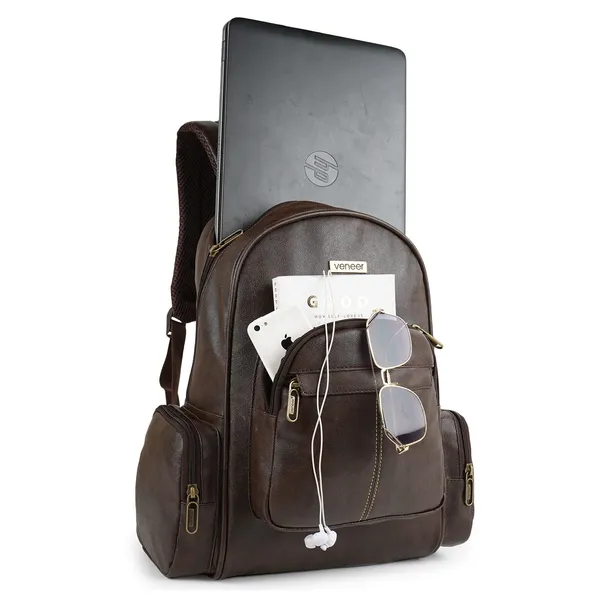 Brown_Synthetic_Vegan_Leather_22L_Casual_Laptop_Trendy_Travel_Shoulder_Mini_School|Office|College_Daytrip_Backpack_For_Unisex