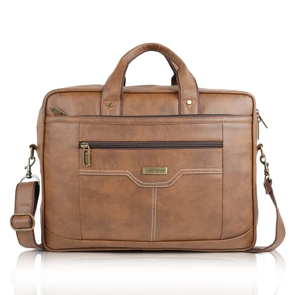 Tan_Synthetic_Leather_Casual_Office_Laptop15.6_Inch/College/Daytrip/Business_Briefcase_Water_Resistant_Shoulder_Crossbody_Messenger_Bag_For_Unisex