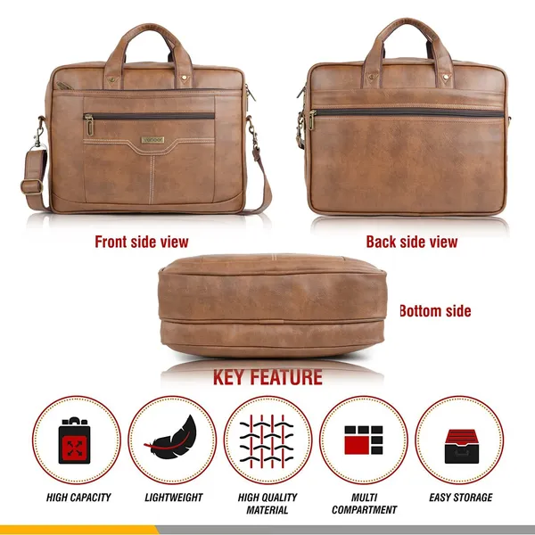 Tan_Synthetic_Leather_Casual_Office_Laptop15.6_Inch/College/Daytrip/Business_Briefcase_Water_Resistant_Shoulder_Crossbody_Messenger_Bag_For_Unisex