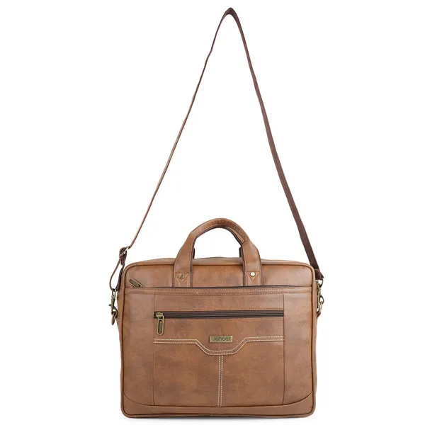 Tan_Synthetic_Leather_Casual_Office_Laptop15.6_Inch/College/Daytrip/Business_Briefcase_Water_Resistant_Shoulder_Crossbody_Messenger_Bag_For_Unisex