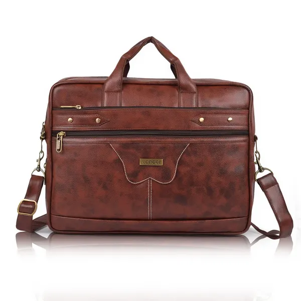 Dark_Brown_Men'S_15.6_Inch_Waterproof_Synthetic_Leather_Computer_Laptop_Messenger_Briefcase_Satchel_Shoulder_Bag,_Dark_Brown