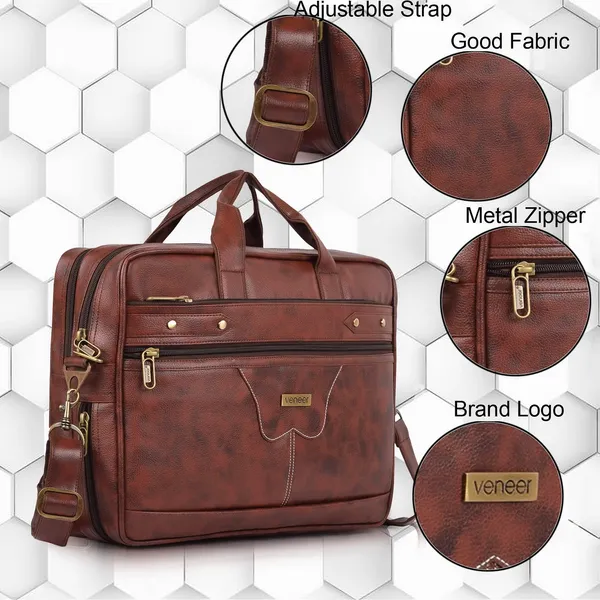 Dark_Brown_Men'S_15.6_Inch_Waterproof_Synthetic_Leather_Computer_Laptop_Messenger_Briefcase_Satchel_Shoulder_Bag,_Dark_Brown