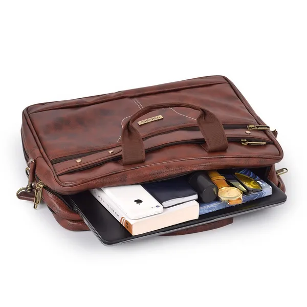 Dark_Brown_Men'S_15.6_Inch_Waterproof_Synthetic_Leather_Computer_Laptop_Messenger_Briefcase_Satchel_Shoulder_Bag,_Dark_Brown