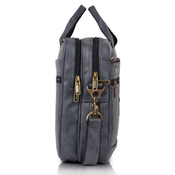 Grey_Men'S_15.6_Inch_Waterproof_Synthetic_Leather_Computer_Laptop_Messenger_Bag_Briefcase_Satchel_Shoulder_Bag