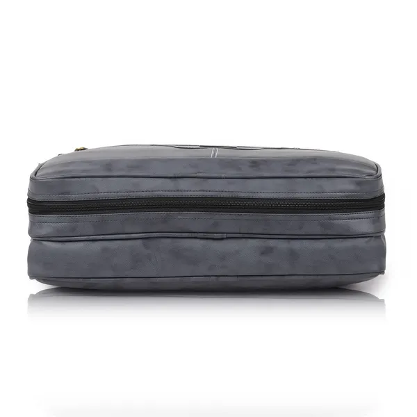 Grey_Men'S_15.6_Inch_Waterproof_Synthetic_Leather_Computer_Laptop_Messenger_Bag_Briefcase_Satchel_Shoulder_Bag