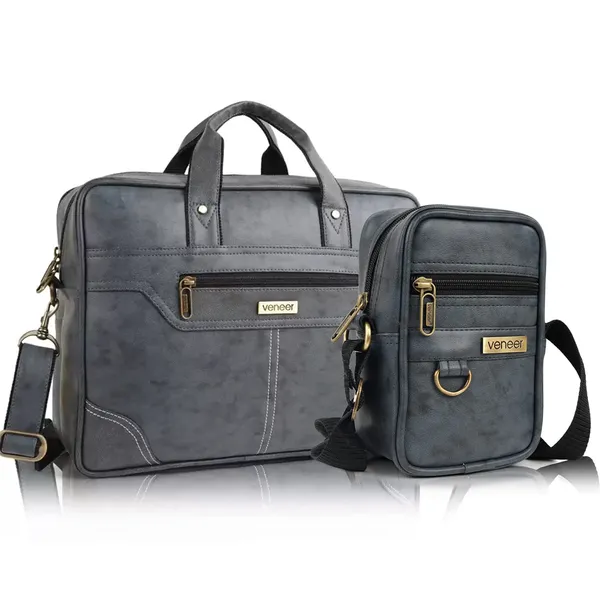 Grey_Vegan_Leather_Casual_Travel_Office_Shoulder_Laptop_Crossbody_Combo_Messenger_Bag_For_Men