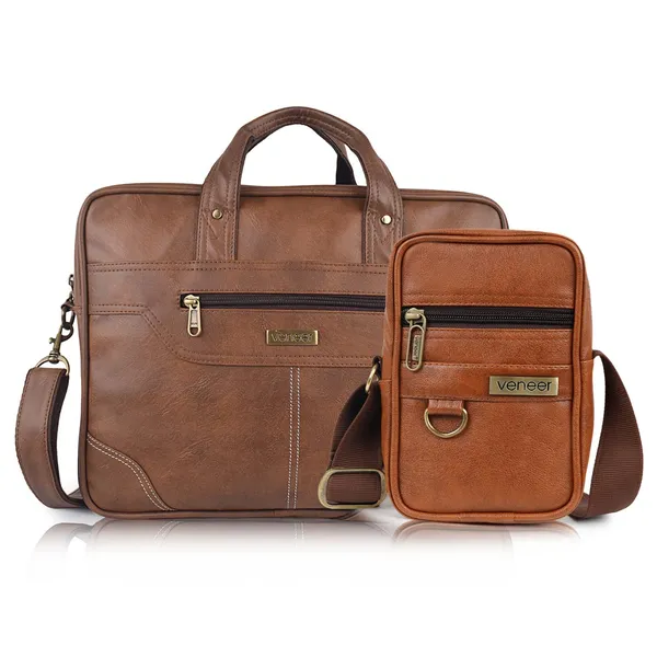 Tan_Vegan_Leather_Casual_Travel_Office_Shoulder_Laptop_Crossbody_Combo_Messenger_Bag_For_Men