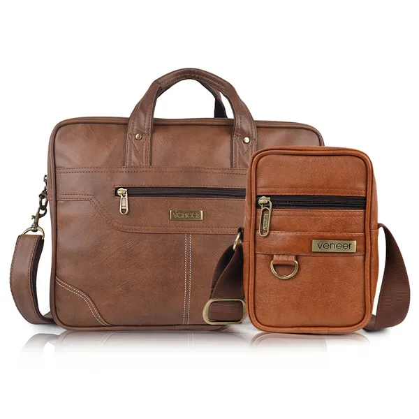 Tan_Vegan_Leather_Casual_Travel_Office_Shoulder_Laptop_Crossbody_Combo_Messenger_Bag_For_Men