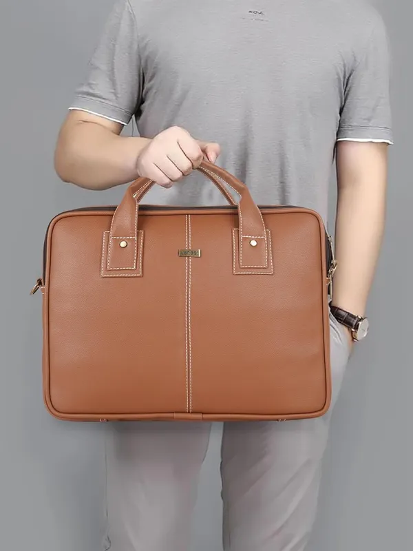 Tan_Genuine_Leather_Briefcase_For_Men,Business_Travel_Laptop_Messenger_Crossbody_Bags