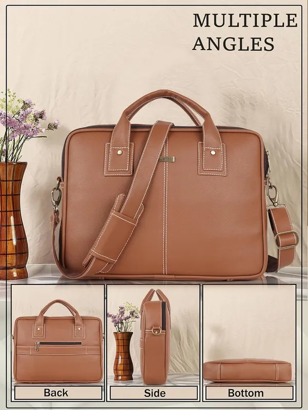 Tan_Genuine_Leather_Briefcase_For_Men,Business_Travel_Laptop_Messenger_Crossbody_Bags