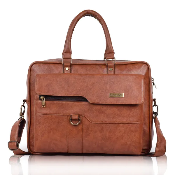 Tan_Vegan_Leather_Classic_Trendy_Travel_Premium_Laptop_Office_Shoulder_Crossbody_Daytrip_Business_Briefcase_Messenger_Bag_(Set_Of-02)