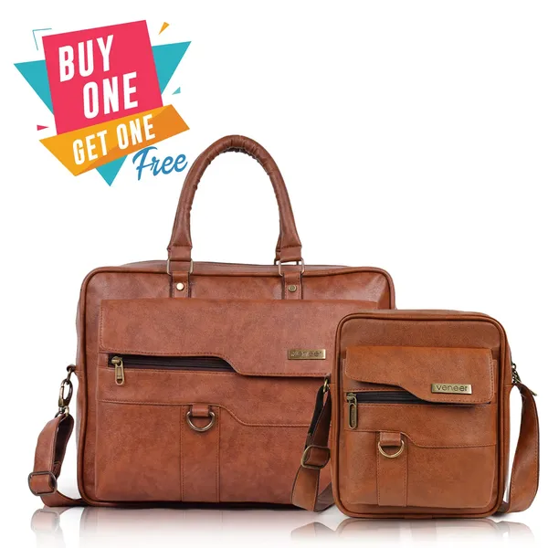 Tan_Vegan_Leather_Classic_Trendy_Travel_Premium_Laptop_Office_Shoulder_Crossbody_Daytrip_Business_Briefcase_Messenger_Bag_(Set_Of-02)