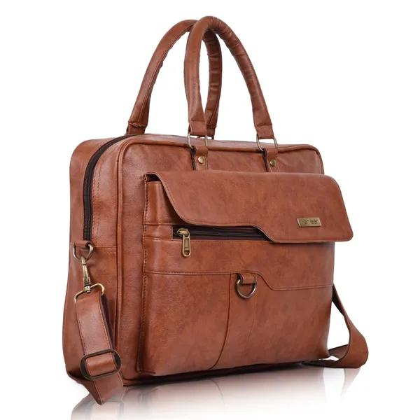 Tan_Vegan_Leather_Classic_Trendy_Travel_Premium_Laptop_Office_Shoulder_Crossbody_Daytrip_Business_Briefcase_Messenger_Bag_(Set_Of-02)