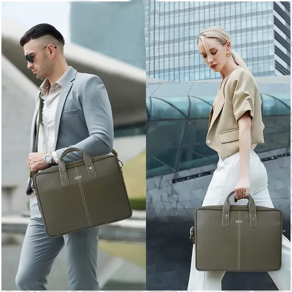 Green_Synthetic_Leather_Laptop_Bag_15.6_Inch,_Business_Briefcase,Water_Resistant_Messenger_Shoulder_Bag_Durable_Office_Bag_For_Unisex