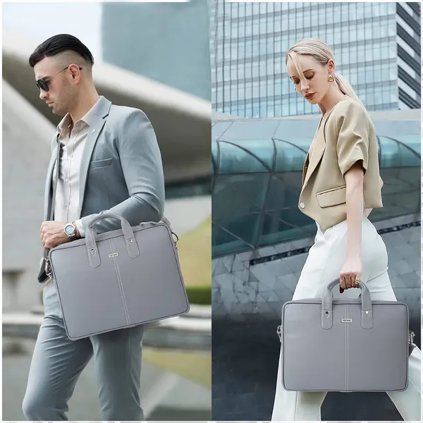 Grey_Synthetic_Leather_Laptop_Bag_15.6_Inch,_Business_Briefcase,Water_Resistant_Messenger_Shoulder_Bag_Durable_Office_Bag_For_Unisex