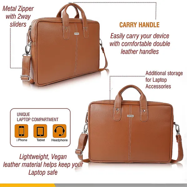 Tan_Synthetic_Leather_Laptop_Bag_15.6_Inch,_Business_Briefcase,Water_Resistant_Messenger_Shoulder_Bag_Durable_Office_Bag_For_Unisex
