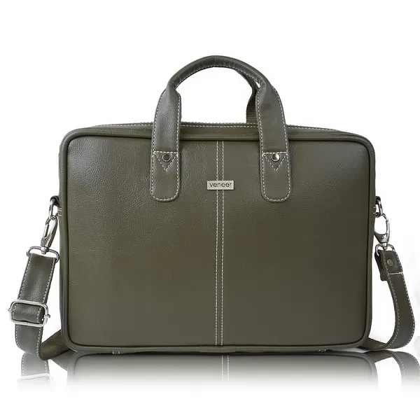 Green_Vegan_Leather_Casual_Medium_Laptop_Crossbody_Office|College|Business_Briefcase_Mesenger_Bag_For_Unisex