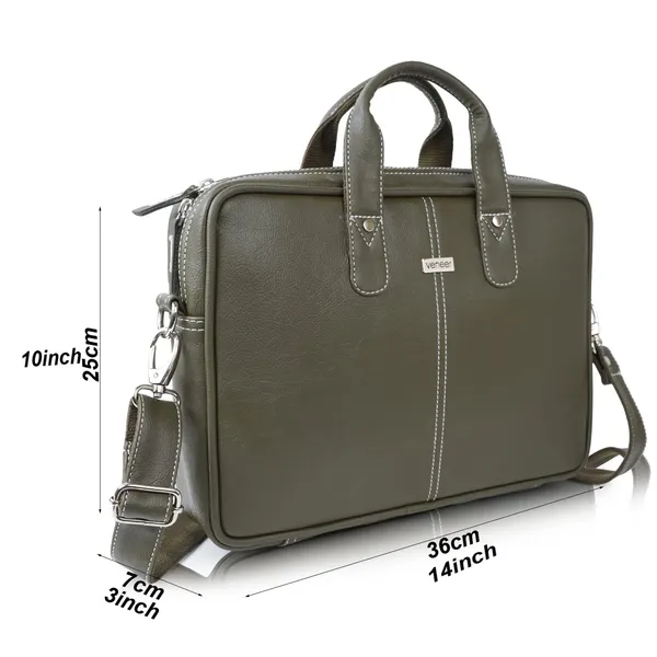 Green_Vegan_Leather_Casual_Medium_Laptop_Crossbody_Office|College|Business_Briefcase_Mesenger_Bag_For_Unisex