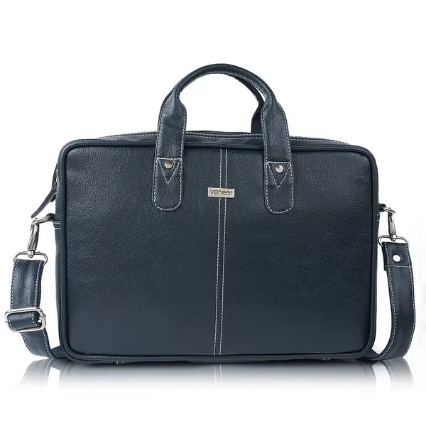 Navy_Blue_Vegan_Leather_Casual_Medium_Laptop_Crossbody_Office|College|Business_Briefcase_Mesenger_Bag_For_Unisex