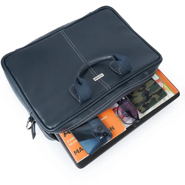 Navy_Blue_Vegan_Leather_Casual_Medium_Laptop_Crossbody_Office|College|Business_Briefcase_Mesenger_Bag_For_Unisex
