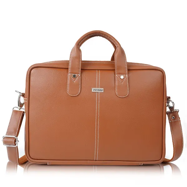 Tan_Vegan_Leather_Casual_Medium_Laptop_Crossbody_Office|College|Business_Briefcase_Mesenger_Bag_For_Unisex