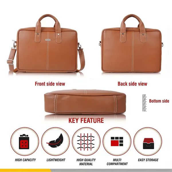 Tan_Vegan_Leather_Casual_Medium_Laptop_Crossbody_Office|College|Business_Briefcase_Mesenger_Bag_For_Unisex
