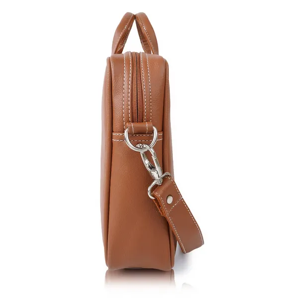 Tan_Vegan_Leather_Casual_Medium_Laptop_Crossbody_Office|College|Business_Briefcase_Mesenger_Bag_For_Unisex