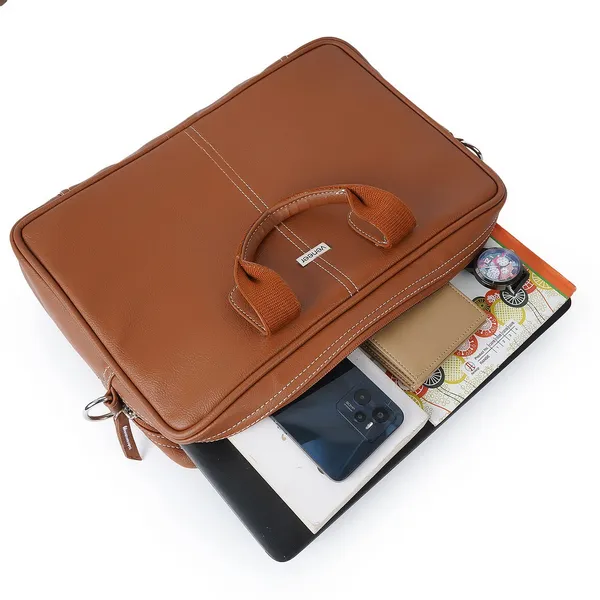 Tan_Vegan_Leather_Casual_Medium_Laptop_Crossbody_Office|College|Business_Briefcase_Mesenger_Bag_For_Unisex