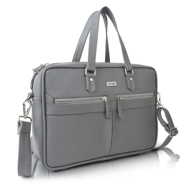 Grey_Vegan_Leather_Laptop_15.6_Inch,_Business_Briefcase,Crossbody_Messenger_Shoulder_Bag_Durable_Office_Bag_For_Women
