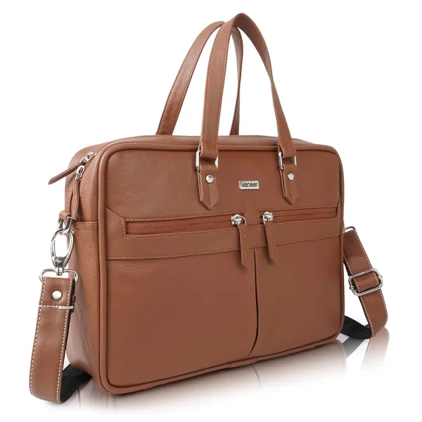 Tan_Vegan_Leather_Laptop_15.6_Inch,_Business_Briefcase,Crossbody_Messenger_Shoulder_Bag_Durable_Office_Bag_For_Women