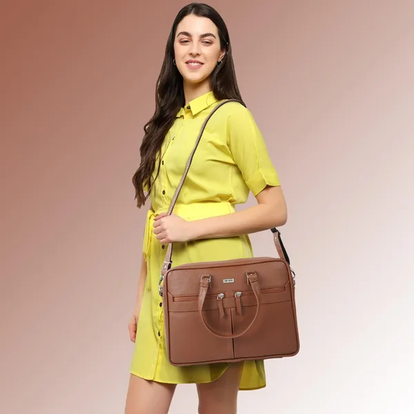 Tan_Vegan_Leather_Laptop_15.6_Inch,_Business_Briefcase,Crossbody_Messenger_Shoulder_Bag_Durable_Office_Bag_For_Women