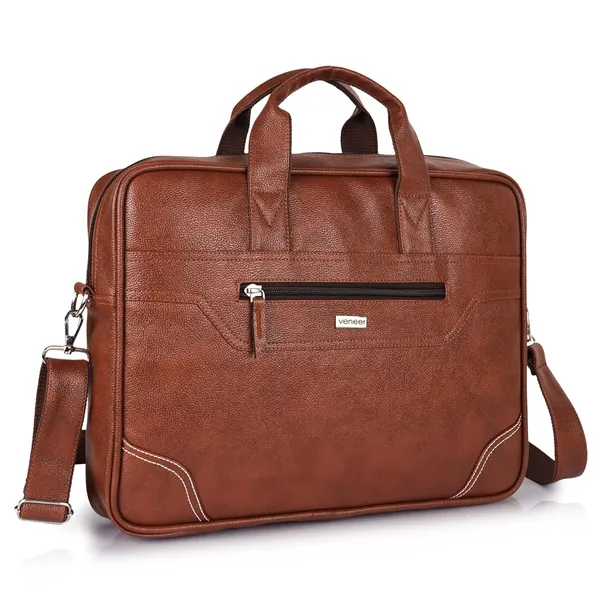Tan_Synthetic_Leather_15.6_Inch_Laptop_Bag_Water-Resistant_Office_Computer_Bag_Shoulder_Bag_Work_Briefcase_For_College_Messenger_Bag_For_Unisex