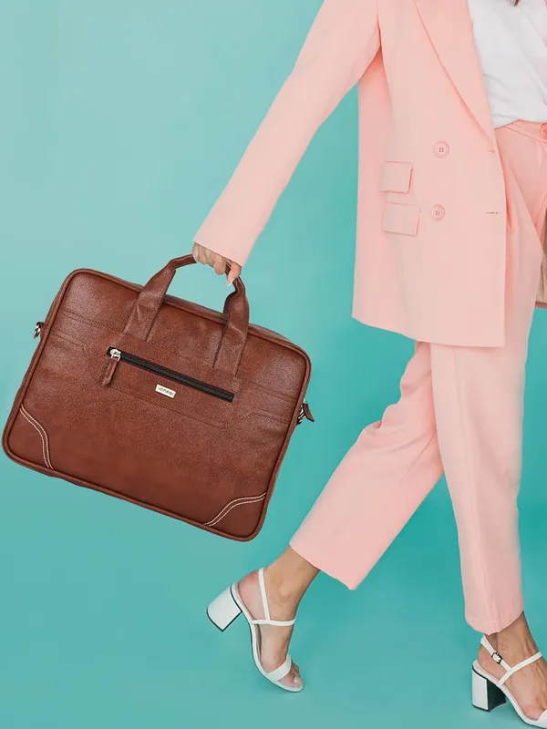 Tan_Synthetic_Leather_15.6_Inch_Laptop_Bag_Water-Resistant_Office_Computer_Bag_Shoulder_Bag_Work_Briefcase_For_College_Messenger_Bag_For_Unisex